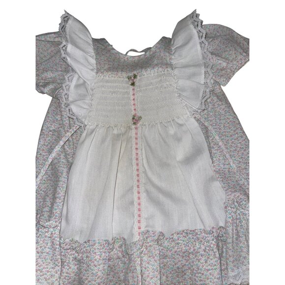 Evy Of California Vintage Girls USA Made Lace Dress T-2 Flower Dress Big Doll - Picture 16 of 16